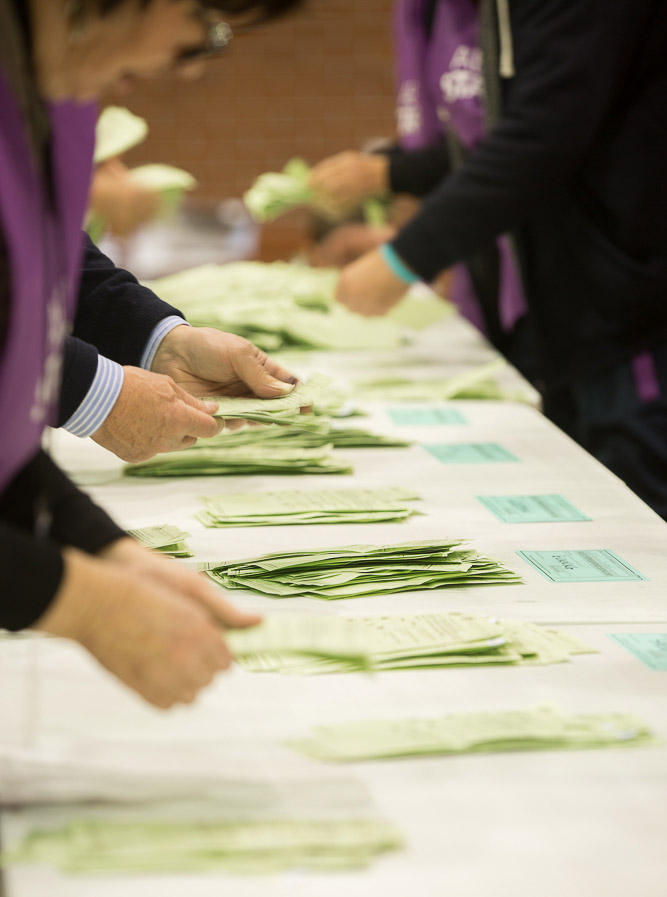 AEC sorting ballots in the 2016 Australian federal election, House of Representatives.