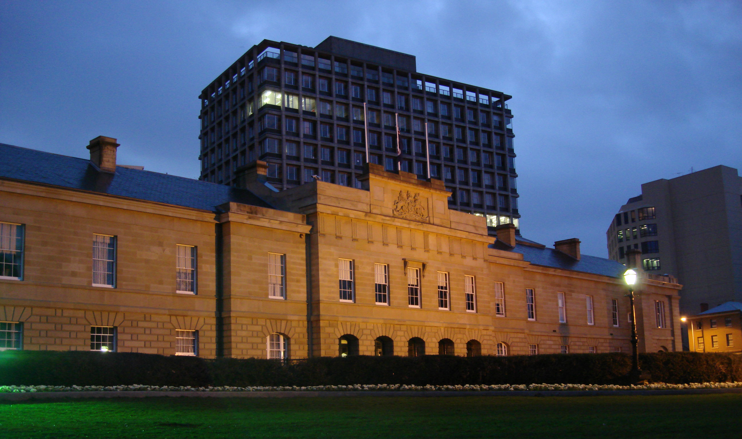 A photo of the Parliament of Tasmania, building.